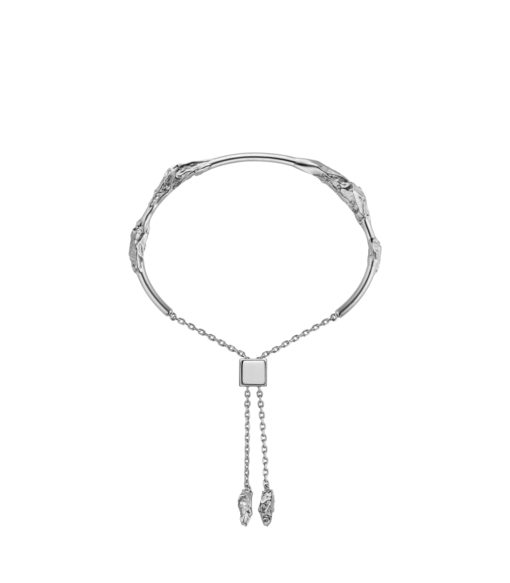 Bracciale a cerchio Eroz - argentata in ottone rodiato