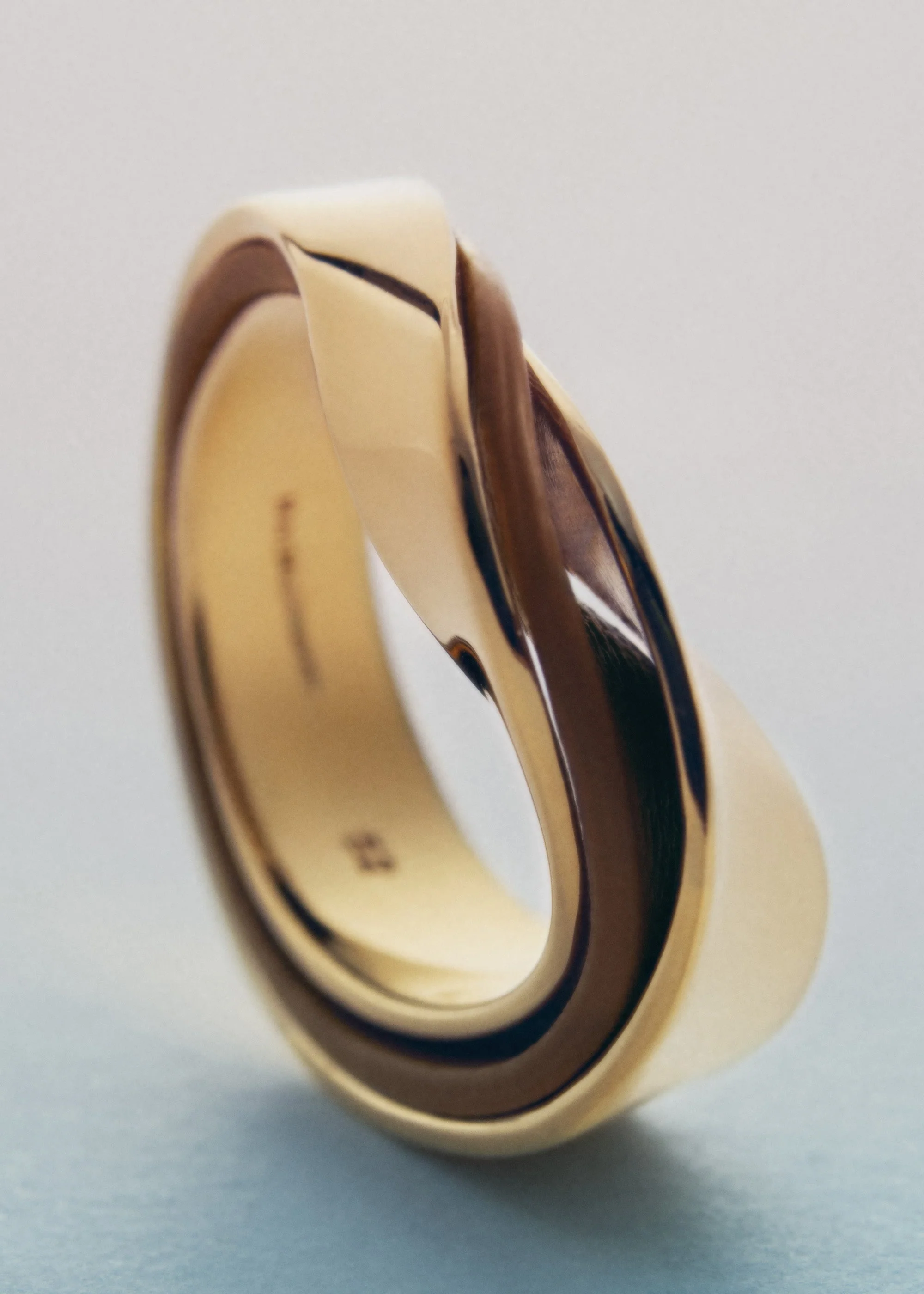 Anello Ormé - placcata oro cuoio cammello - Image 3